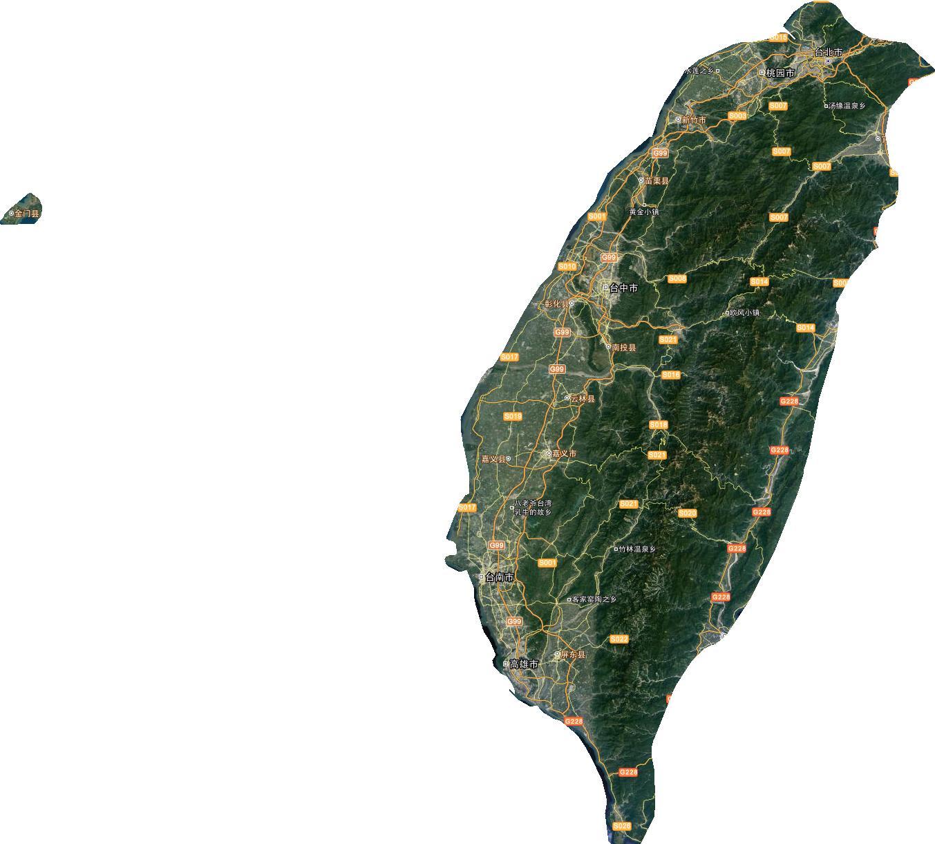 台湾省高清卫星地图下载(百度网盘离线包下载)