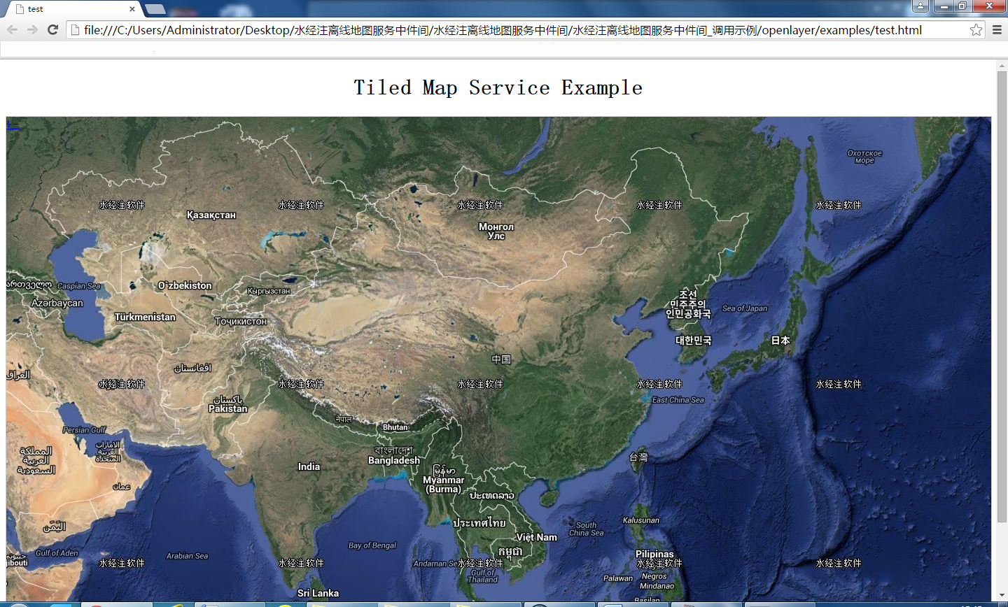 离线谷歌卫星地图加载服务中间件调用示例图片
